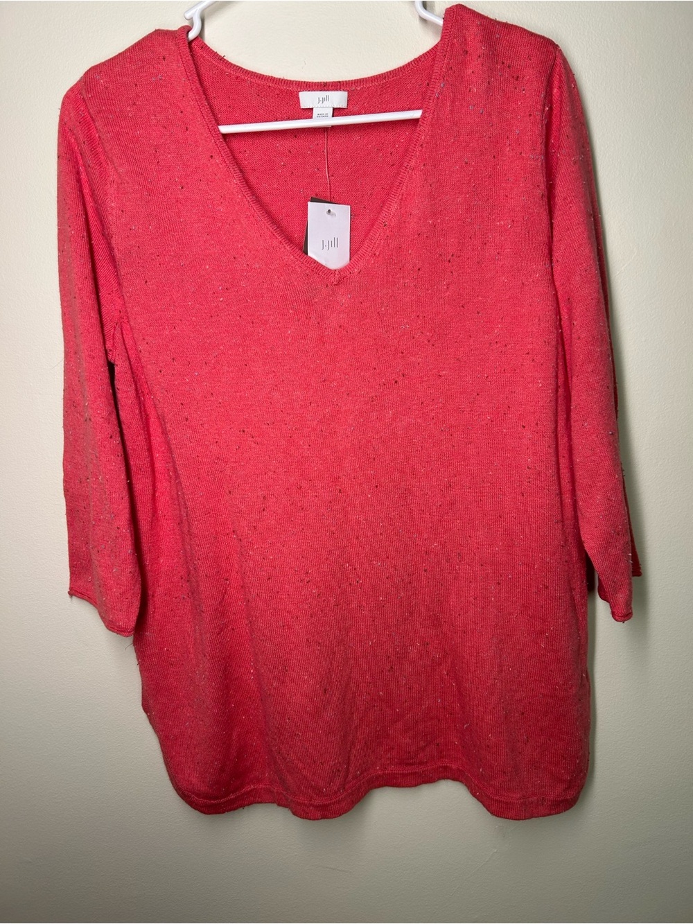 J. Jill coral shirt with colorful speckles